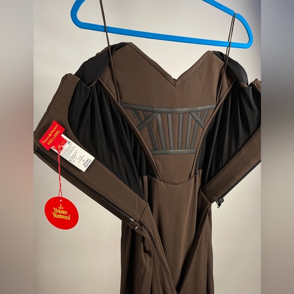 Vivienne Westwood VINTAGE BRAND NEW AW16 COCOTTE CORSET DRESS Brown IT40 - Picture 1 of 17